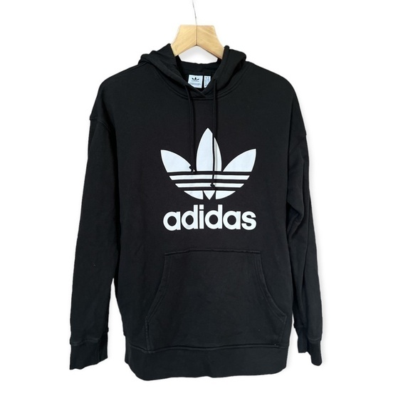 Adidas Originals Trefoil Black Hoodie Sweatshirt, Men’s Size Medium - Picture 1 of 9